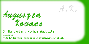 auguszta kovacs business card