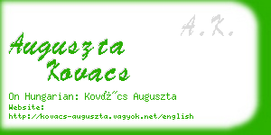 auguszta kovacs business card